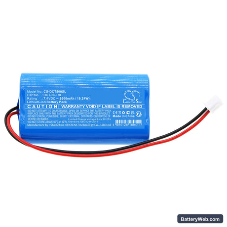 Tree DCT-50 Replacement Battery, 7.4V, 2600mAh, Li-ion 3