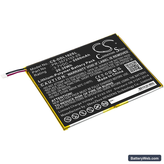 DigiLand DL1028W Replacement Battery, 3.7V, 5500mAh, Li-Polymer 1