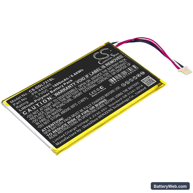 DigiLand DL7006 Replacement Battery, 3.7V, 1800mAh, Li-Polymer 1