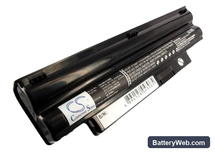Dell Inspiron Mini 10 1012 Replacement Battery, 11.1V, 4400mAh, Li-ion 5