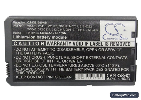 Dell Inspiron 1000 Replacement Battery, 14.8V, 4400mAh, Li-ion 5