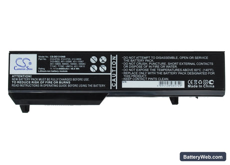 Dell Vostro 1310 Replacement Battery, 11.1V, 4400mAh, Li-ion 1