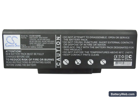 Dell Inspiron 1425 Replacement Battery, 11.1V, 6600mAh, Li-ion 5