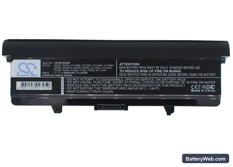 Dell Inspiron 1525 Replacement Battery, 11.1V, 6600mAh, Li-ion 1
