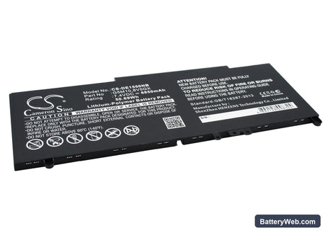Dell Latitude E5550 Replacement Battery, 7.4V, 6850mAh, Li-Polymer 2
