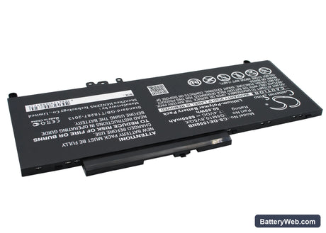 Dell Latitude E5550 Replacement Battery, 7.4V, 6850mAh, Li-Polymer 3