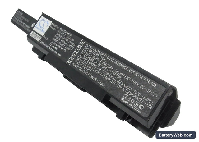 Dell Studio 1735 Replacement Battery, 11.1V, 6600mAh, Li-ion 1