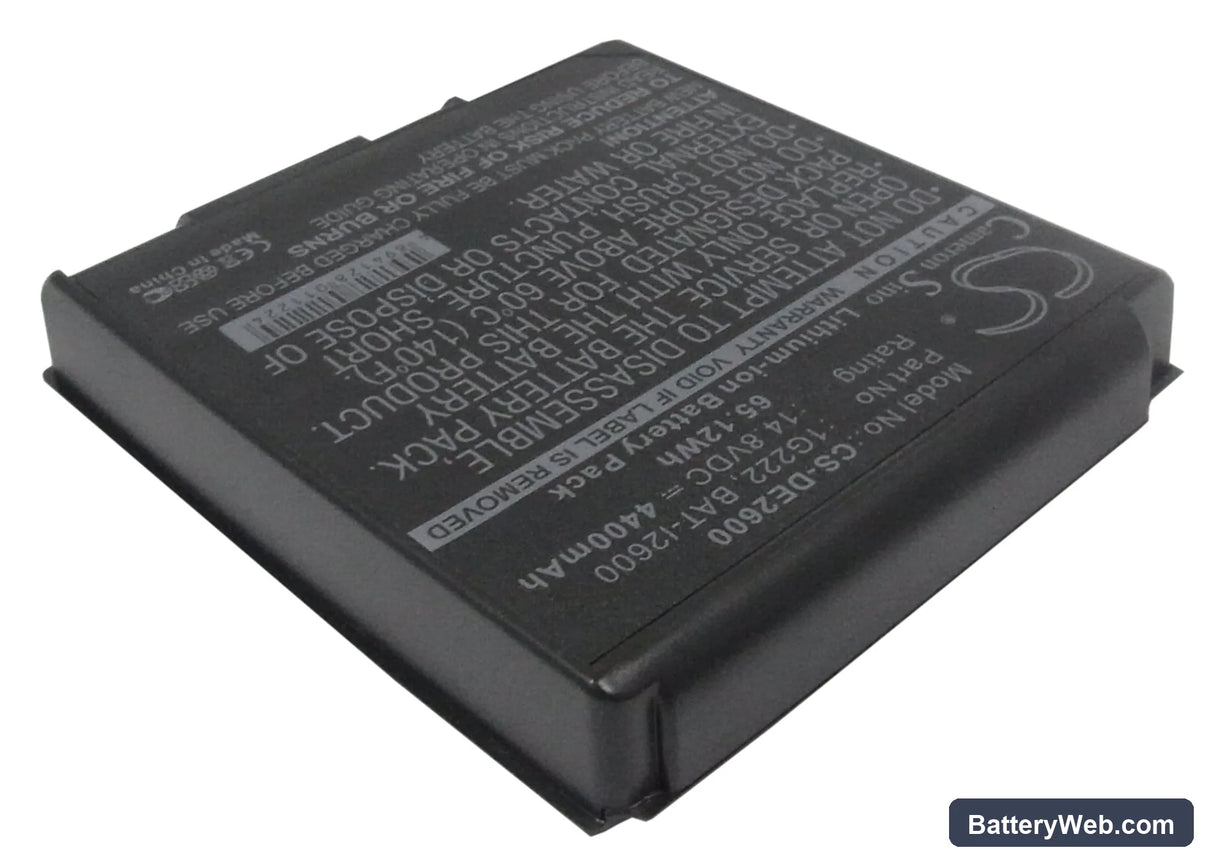 Dell Inspiron 2600 Replacement Battery, 14.8V, 4400mAh, Li-ion 2