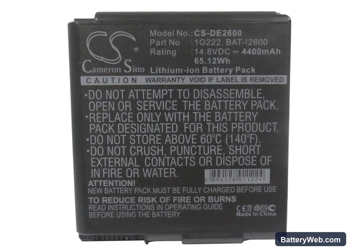 Dell Inspiron 2600 Replacement Battery, 14.8V, 4400mAh, Li-ion 5