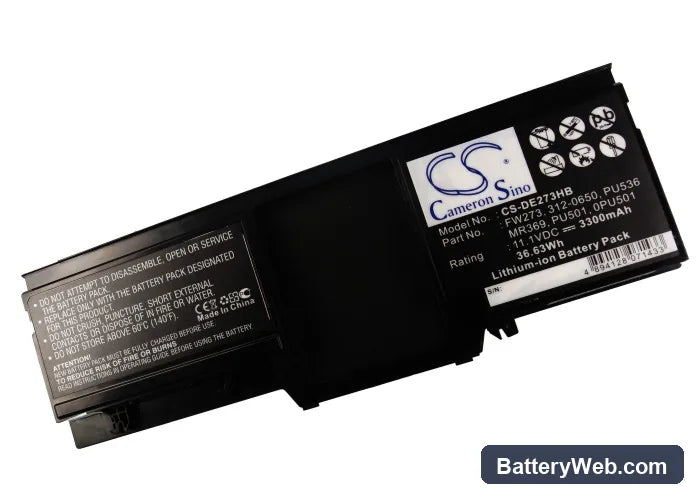Dell Latitude XT Replacement Battery, 11.1V, 3300mAh, Li-ion 5