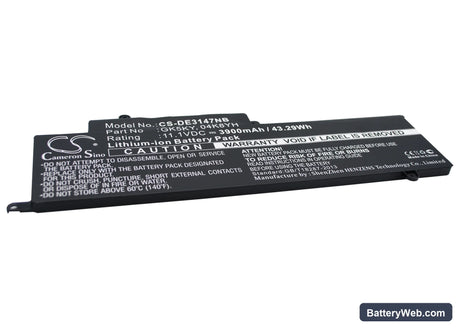 Dell Inspiron 11 3147 Replacement Battery, 11.1V, 3900mAh, Li-Polymer 3