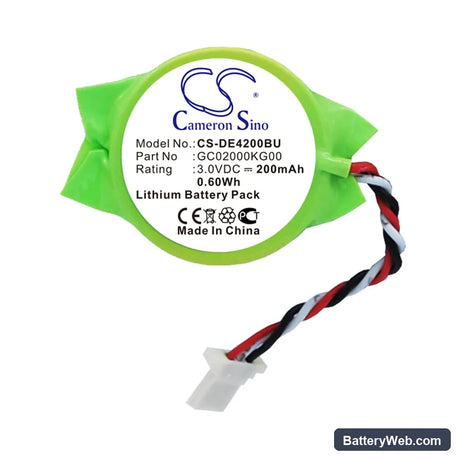 Dell Latitude E4200 Replacement Battery, 3V, 200mAh, Lithium 3