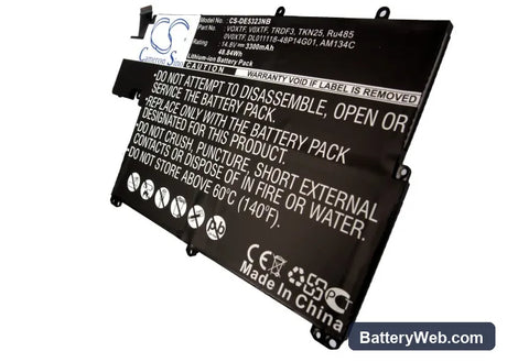 Dell Inspiron 5323 Replacement Battery, 14.8V, 3300mAh, Li-ion 1
