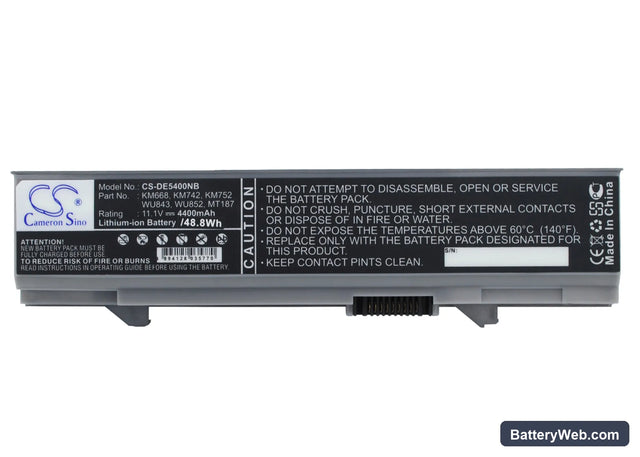 Dell Latitude E5400 Replacement Battery, 11.1V, 4400mAh, Li-ion 1