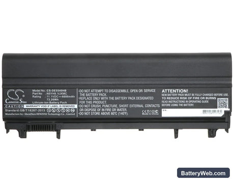 Dell Latitude E5440 Replacement Battery, 11.1V, 6600mAh, Li-ion 5