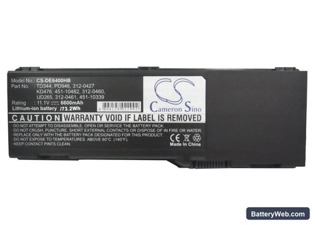 Dell Latitude 131L Replacement Battery, 11.1V, 6600mAh, Li-ion 5
