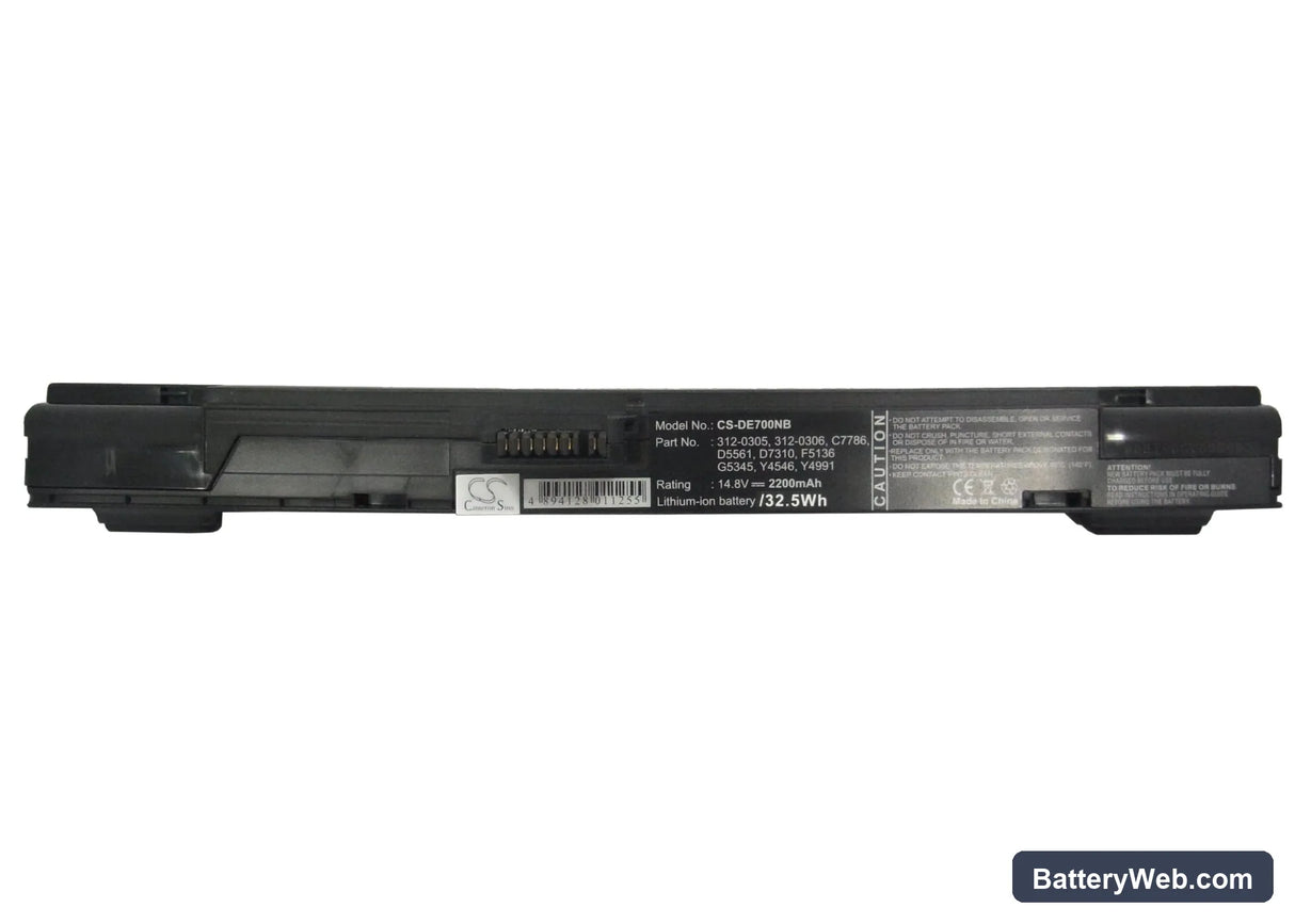 Dell Inspiron 700m Replacement Battery, 14.8V, 2200mAh, Li-ion 5