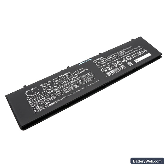 Dell Latitude E7440 Replacement Battery, 7.4V, 6080mAh, Li-Polymer 1