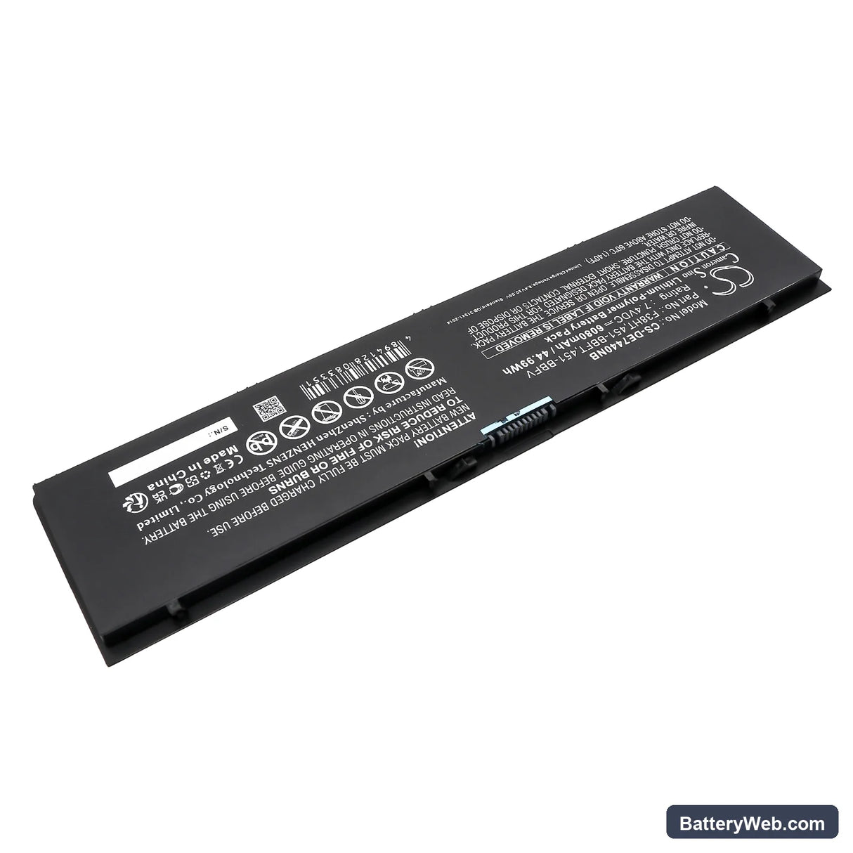 Dell Latitude E7440 Replacement Battery, 7.4V, 6080mAh, Li-Polymer 2