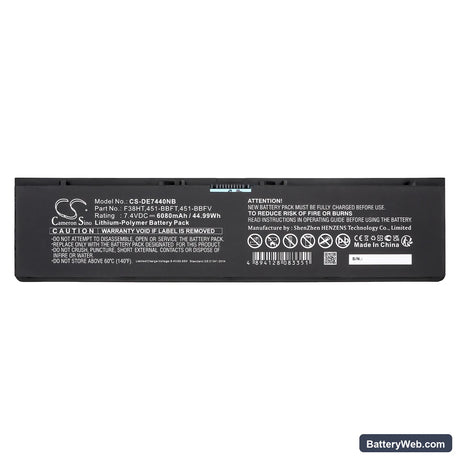 Dell Latitude E7440 Replacement Battery, 7.4V, 6080mAh, Li-Polymer 5