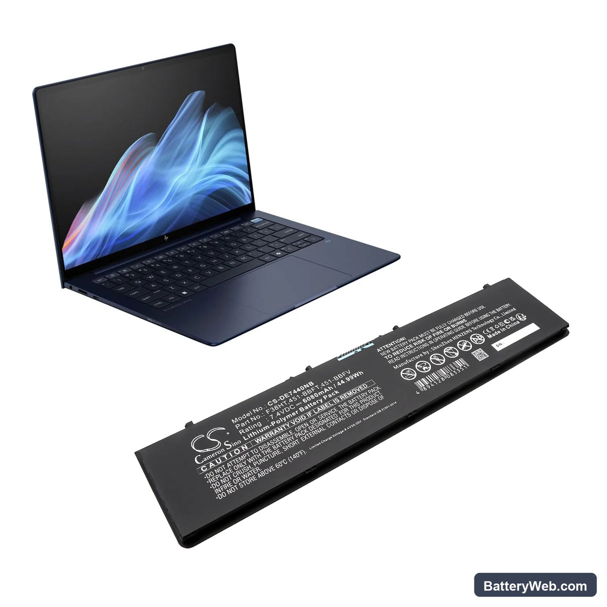 Dell Latitude E7440 Replacement Battery, 7.4V, 6080mAh, Li-Polymer 6