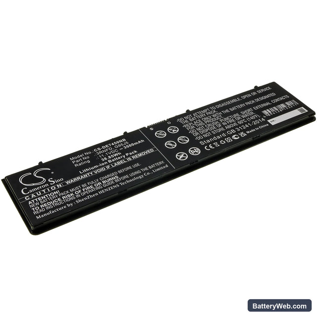 Dell Latitude 14 E7450 Replacement Battery, 11.1V, 3500mAh, Li-ion 1