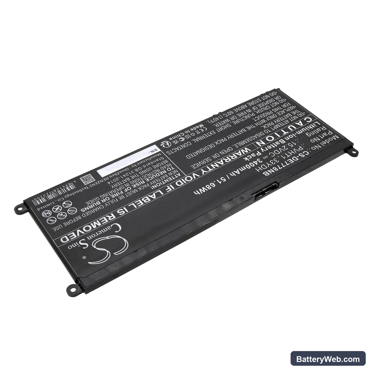 Dell DNCWSCB6106B Replacement Battery, 15.2V, 3400mAh, Li-ion 2