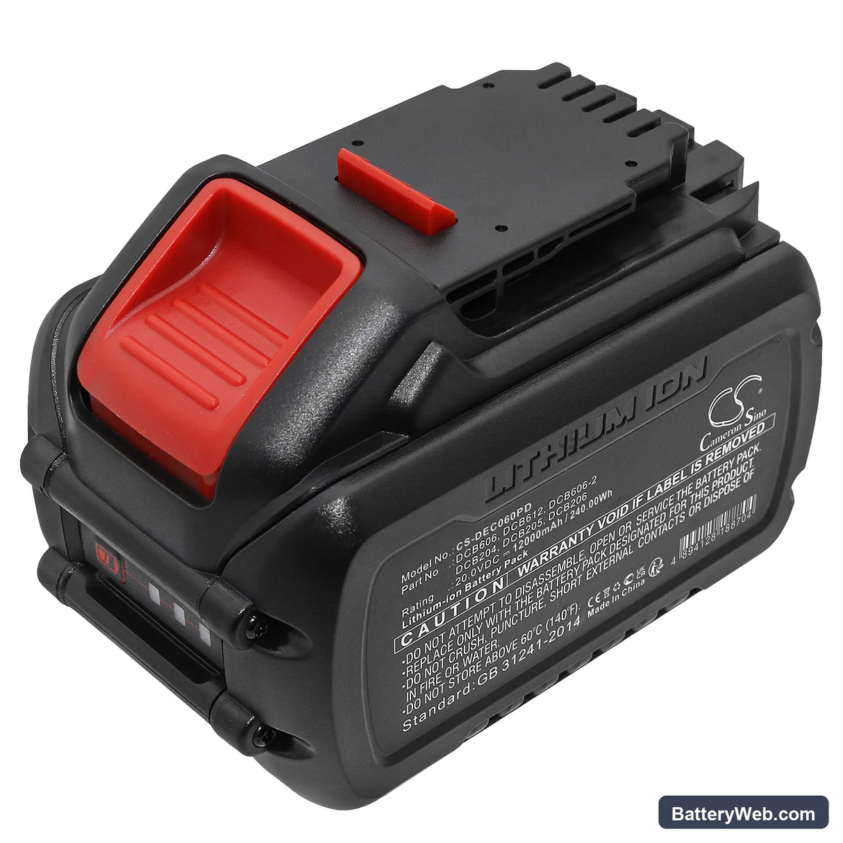 DeWalt 20V MAX Replacement Battery, 20V, 12000mAh, Li-ion 1