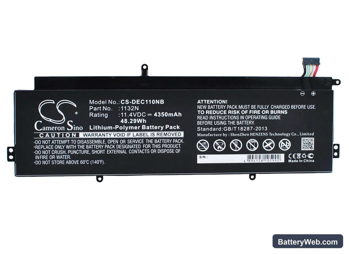 Dell Chromebook 11 Replacement Battery, 11.4V, 4350mAh, Li-Polymer 1