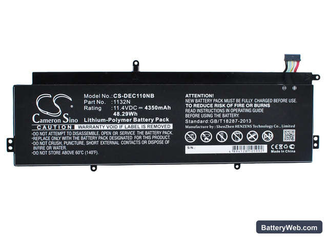 Dell Chromebook 11 Replacement Battery, 11.4V, 4350mAh, Li-Polymer 1