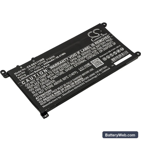 Dell Chromebook 11 3180 Replacement Battery, 11.1V, 3550mAh, Li-ion 1