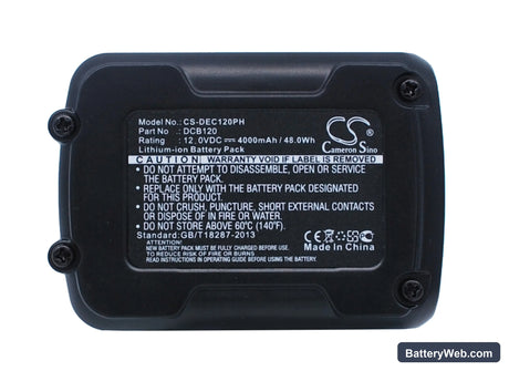 DeWalt 12V MAX Li-ion Replacement Battery, 12V, 4000mAh, Li-ion 1