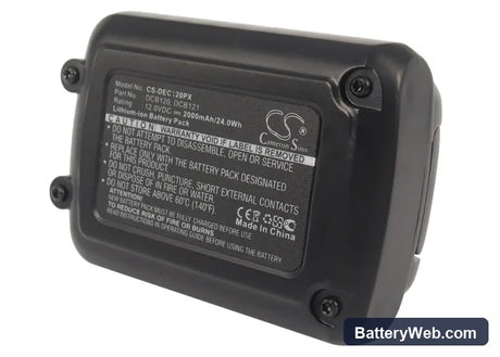 DeWalt 12V MAX Li-ion Replacement Battery, 12V, 2000mAh, Li-ion 4