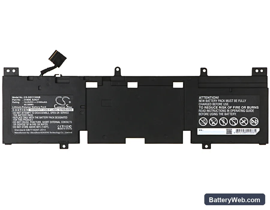 Dell Alienware ECHO 13 Replacement Battery, 14.8V, 3100mAh, Li-Polymer 5