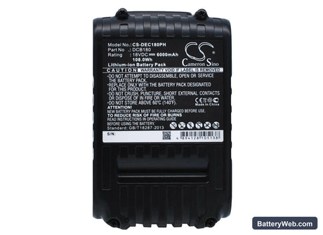 DeWalt XR Li-Ion 18V Replacement Battery, 18V, 6000mAh, Li-ion 1