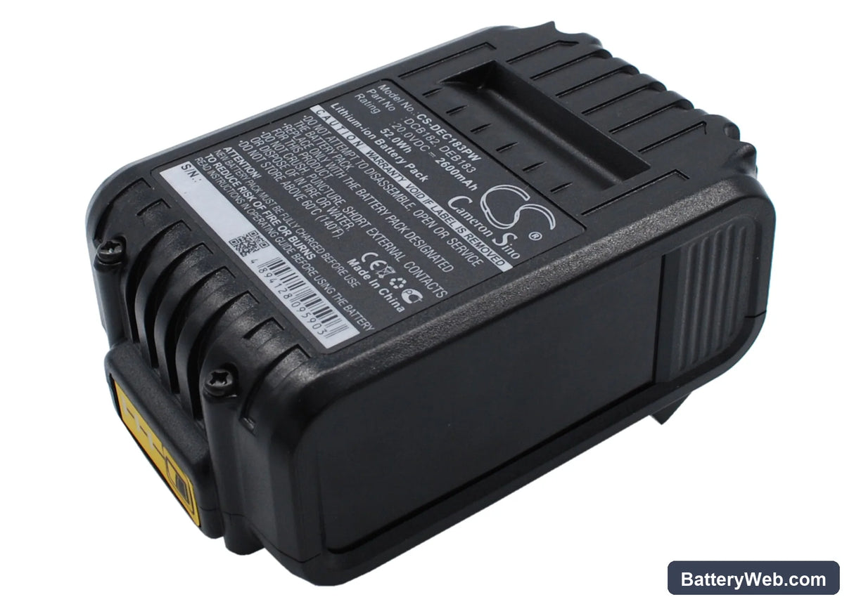 DeWalt DCD740 Replacement Battery, 20V, 2600mAh, Li-ion 3