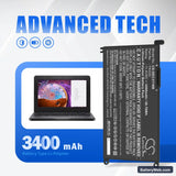 Dell Chromebook 3110 Replacement Battery, 11.4V, 3400mAh, Li-Polymer 7