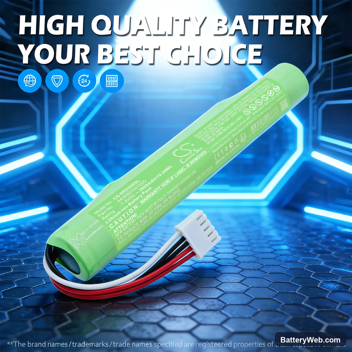 Denon Envaya DSB-200 Replacement Battery, 7.4V, 2600mAh, Li-ion 7