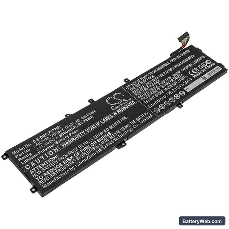 Dell G7 17 7700 Replacement Battery, 11.4V, 8000mAh, Li-Polymer 1