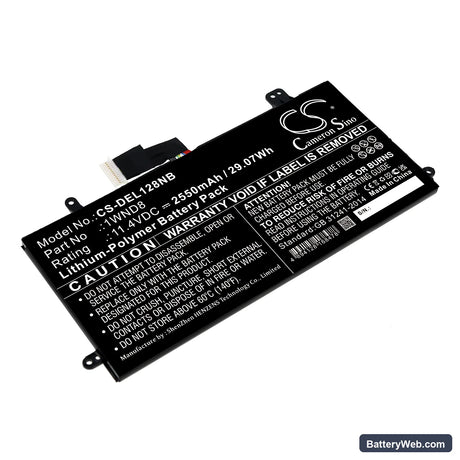 Dell Latitude 12 5285 Replacement Battery, 11.4V, 2550mAh, Li-Polymer 1