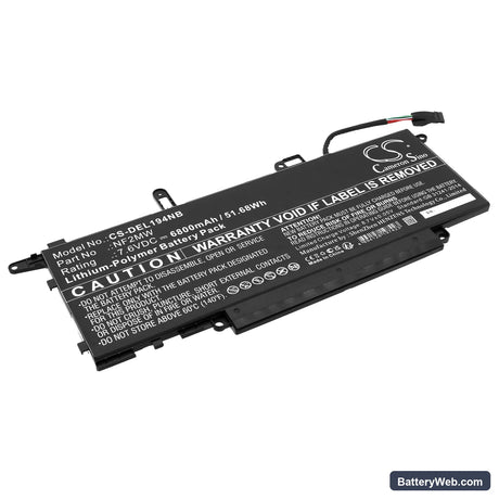Dell Latitude 14 9410 2-in-1 Replacement Battery, 7.6V, 6800mAh, Li-Polymer 1