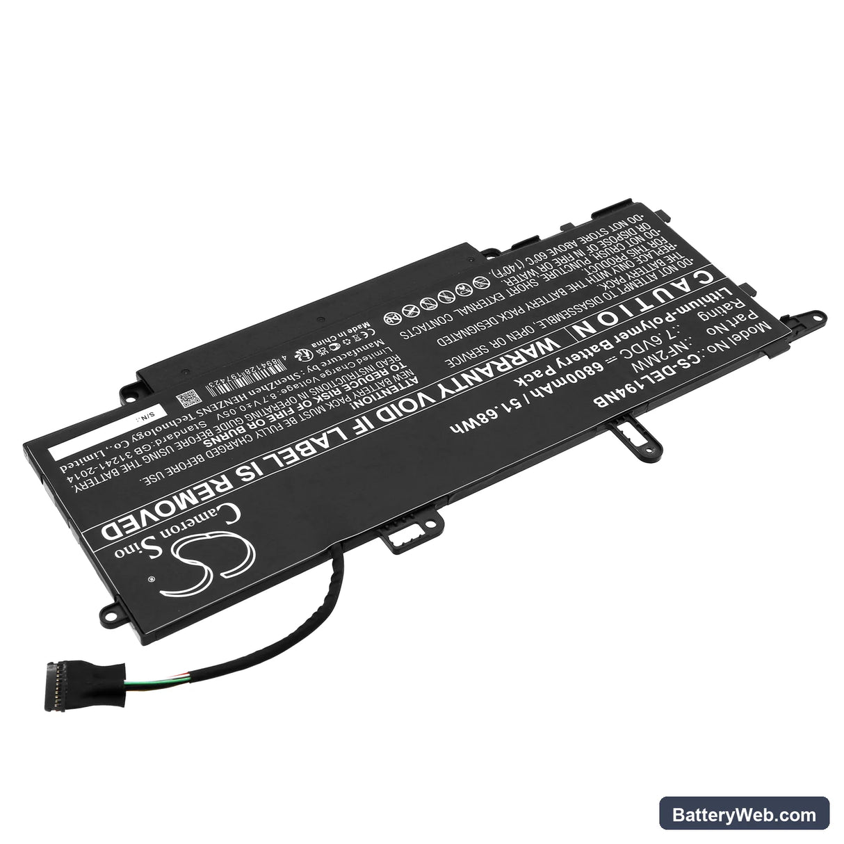 Dell Latitude 14 9410 2-in-1 Replacement Battery, 7.6V, 6800mAh, Li-Polymer 2