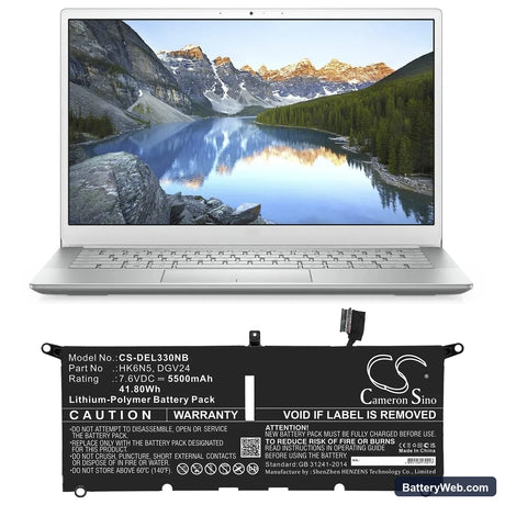 Dell Latitude 3301 Replacement Battery, 7.6V, 5500mAh, Li-Polymer 5