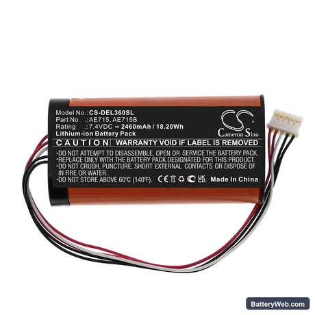 Dell Wireless 360 Speaker Replacement Battery, 7.4V, 2460mAh, Li-ion 5