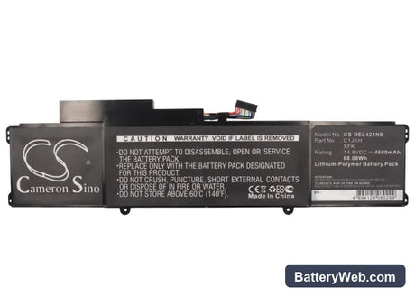 Dell XPS L421x Replacement Battery, 14.8V, 4600mAh, Li-Polymer 5