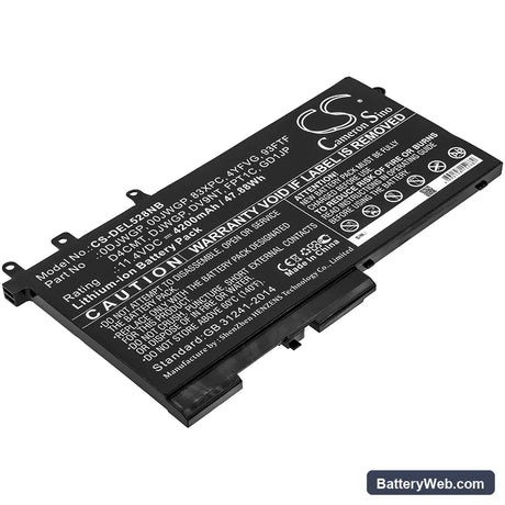 Dell Latitude 12 5290 Replacement Battery, 11.4V, 4200mAh, Li-ion 1