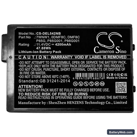 Dell Latitude 7424 Replacement Battery, 11.4V, 4200mAh, Li-ion 5
