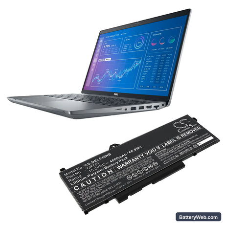Dell Precision 15 3571 Replacement Battery, 15.2V, 4000mAh, Li-Polymer 5