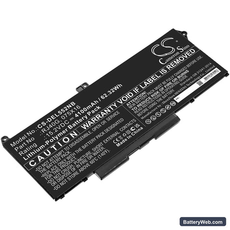Dell Precision 15 3560 F3T9T Replacement Battery, 15.2V, 4100mAh, Li-Polymer 1
