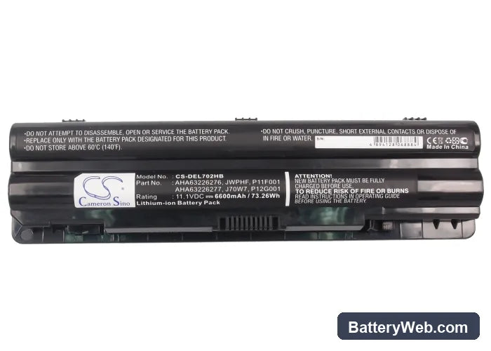 Dell XPS 14 Replacement Battery, 11.1V, 6600mAh, Li-ion 5
